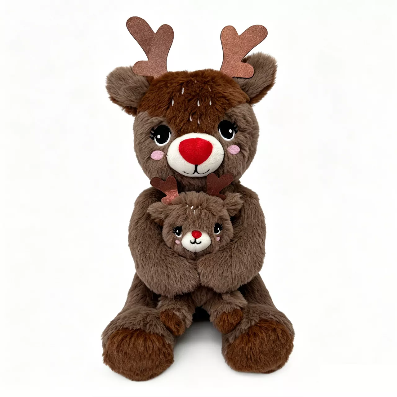 トナカイのママと赤ちゃんのクリスマスぬいぐるみ